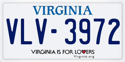 VA license plate VLV3972