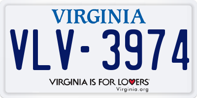 VA license plate VLV3974