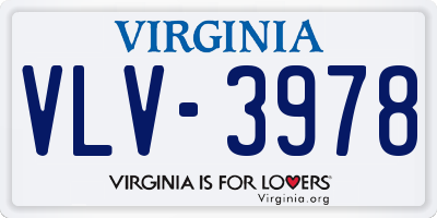 VA license plate VLV3978