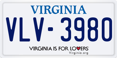 VA license plate VLV3980