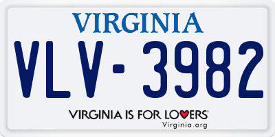 VA license plate VLV3982