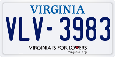 VA license plate VLV3983