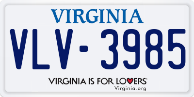 VA license plate VLV3985