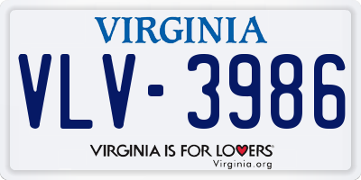 VA license plate VLV3986