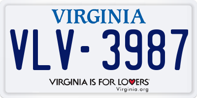 VA license plate VLV3987