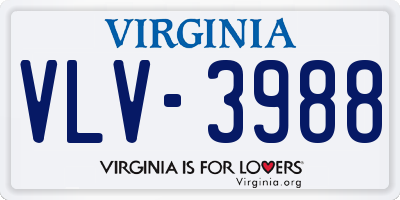 VA license plate VLV3988