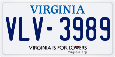 VA license plate VLV3989