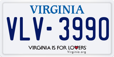 VA license plate VLV3990