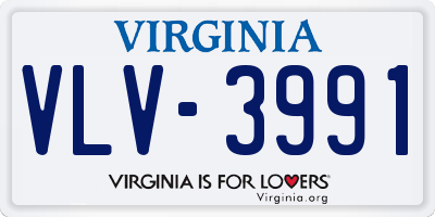VA license plate VLV3991