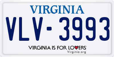 VA license plate VLV3993
