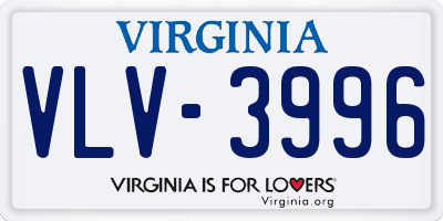 VA license plate VLV3996