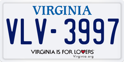 VA license plate VLV3997