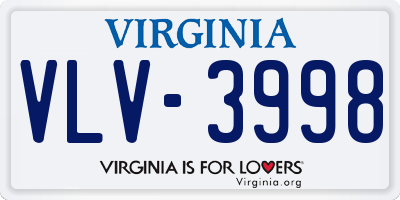 VA license plate VLV3998