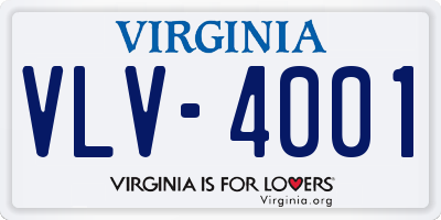 VA license plate VLV4001