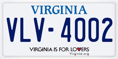 VA license plate VLV4002