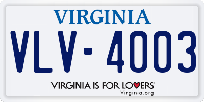 VA license plate VLV4003