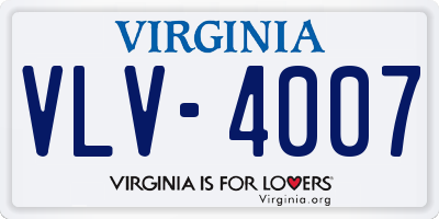 VA license plate VLV4007