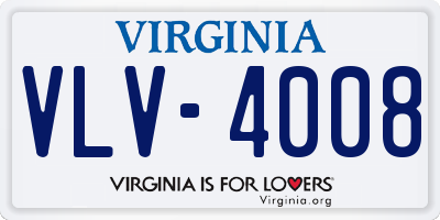 VA license plate VLV4008
