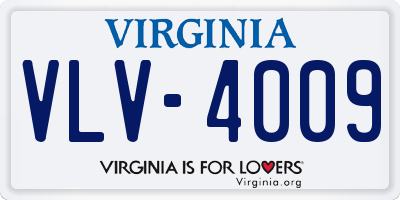 VA license plate VLV4009