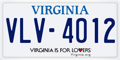 VA license plate VLV4012