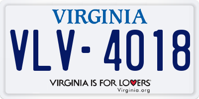 VA license plate VLV4018