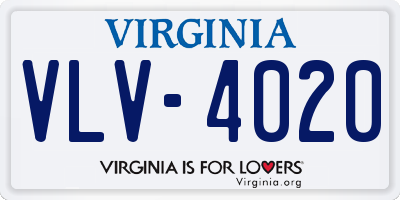 VA license plate VLV4020