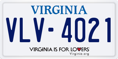 VA license plate VLV4021