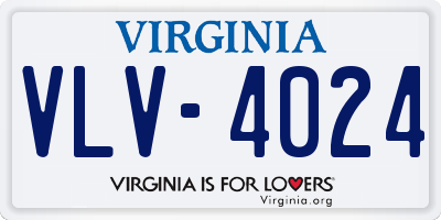 VA license plate VLV4024