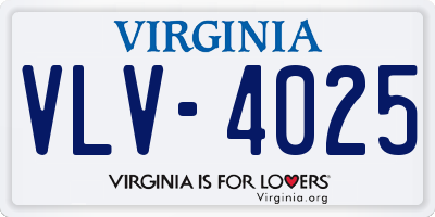 VA license plate VLV4025