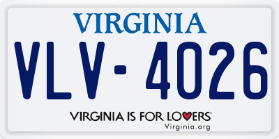 VA license plate VLV4026