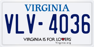 VA license plate VLV4036