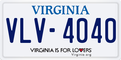 VA license plate VLV4040