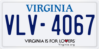 VA license plate VLV4067