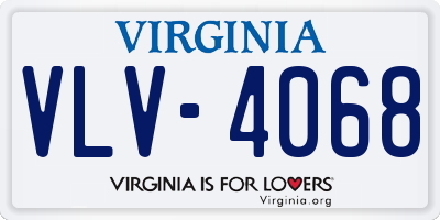 VA license plate VLV4068