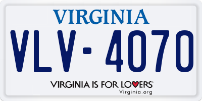 VA license plate VLV4070