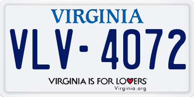 VA license plate VLV4072