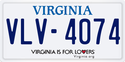 VA license plate VLV4074