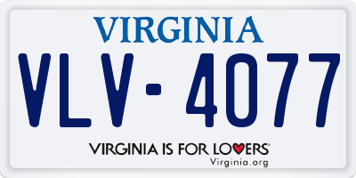 VA license plate VLV4077