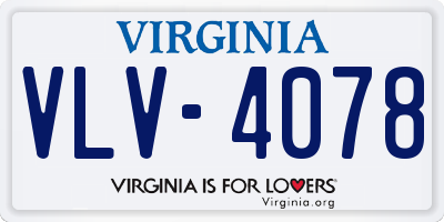 VA license plate VLV4078