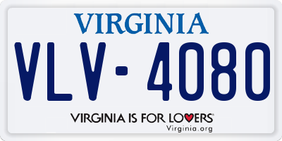 VA license plate VLV4080
