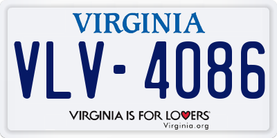 VA license plate VLV4086