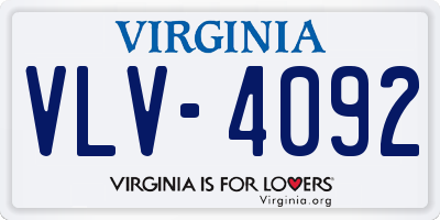 VA license plate VLV4092