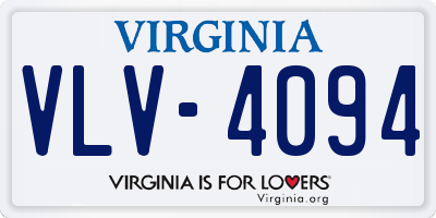 VA license plate VLV4094