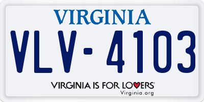 VA license plate VLV4103