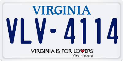 VA license plate VLV4114
