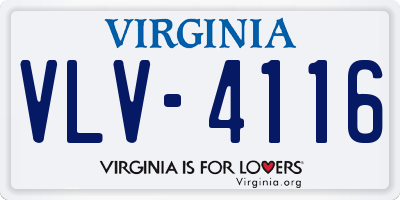 VA license plate VLV4116