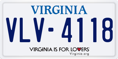 VA license plate VLV4118