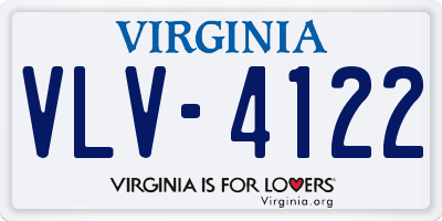 VA license plate VLV4122