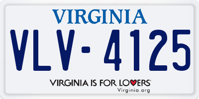 VA license plate VLV4125