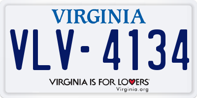 VA license plate VLV4134